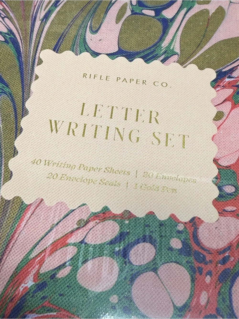 Rifle Paper Co. Florence Letter Writing Set Marble Stationery Boxed Set NWT